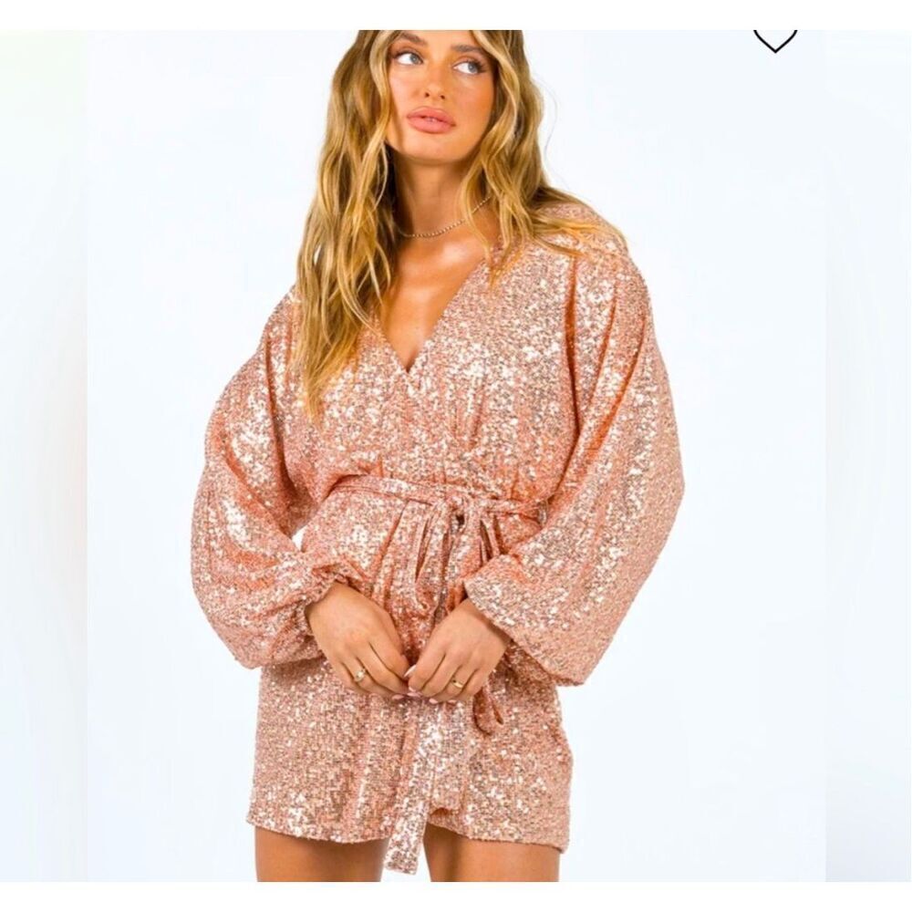 Princess Polly Sequin Mini Dress in Rose Gold